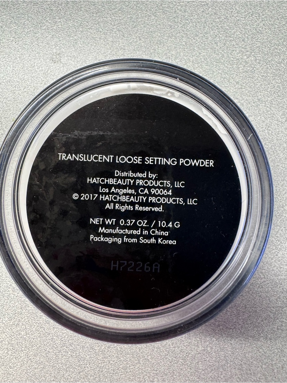 Hatch Translucent Loose Setting Powder - Black & Clear Jar